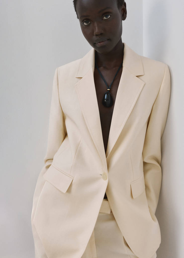 Lyocell suit blazer — Ecru