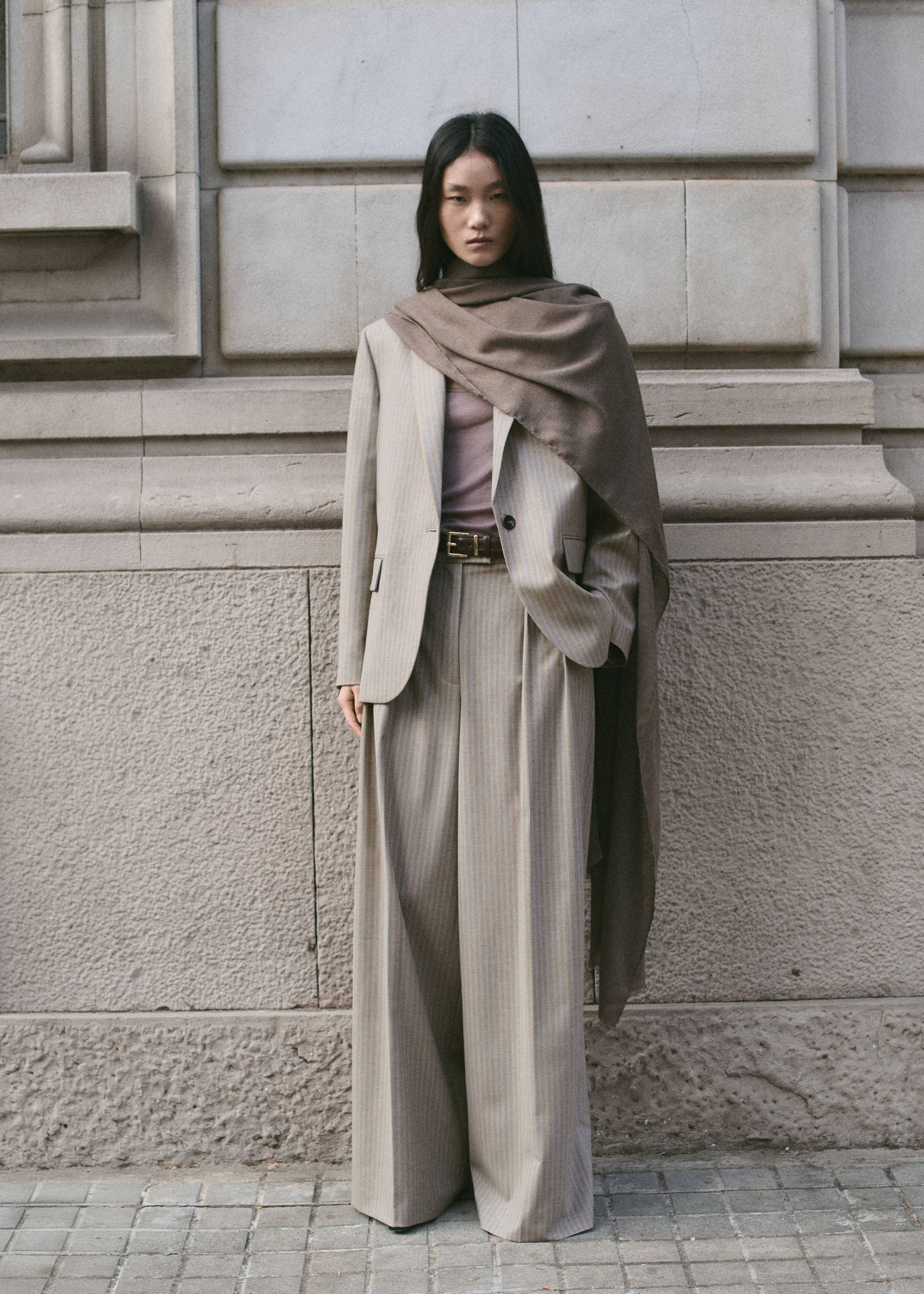 Blazer costume laine mélangée - Plan général