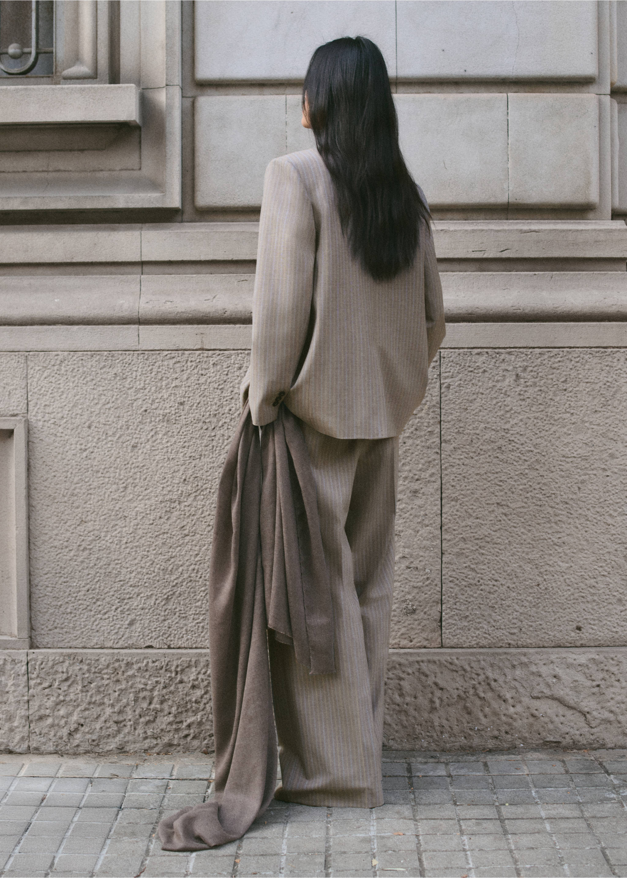 Wool-blend suit blazer - Reverse of the article, Medium Brown. Ref: 27034790-00.