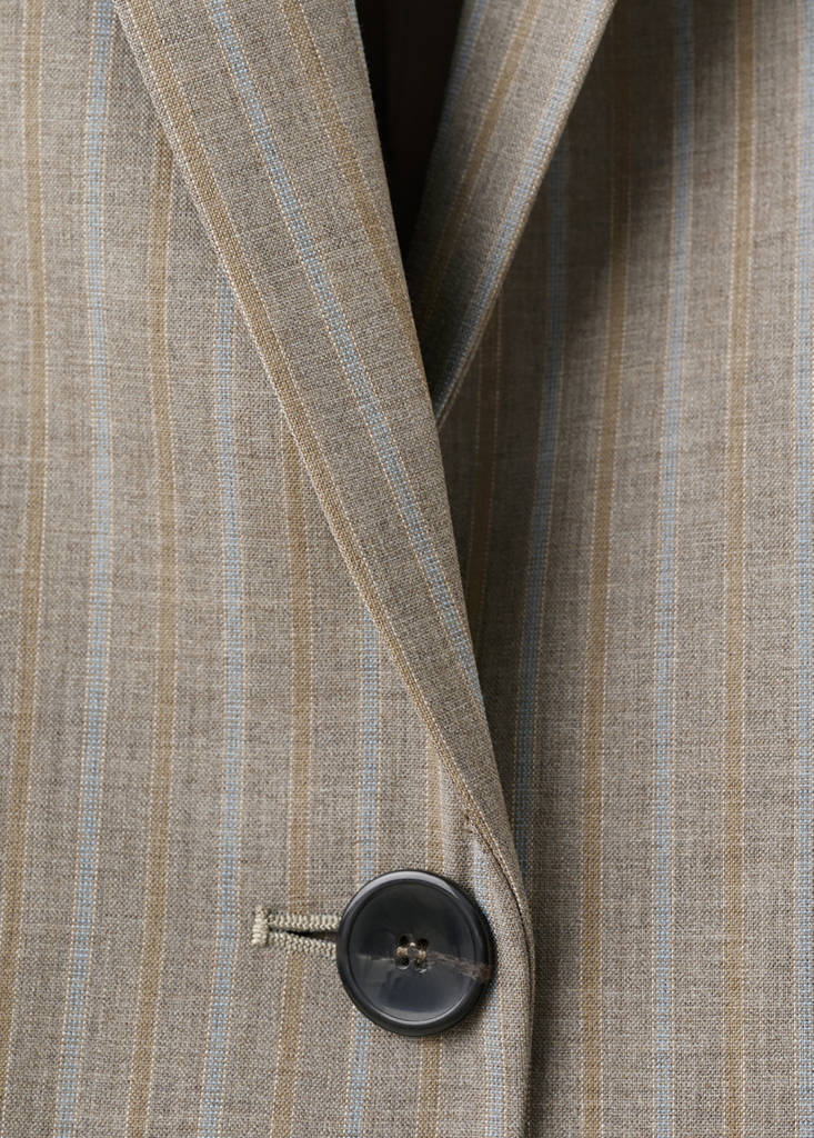 Wool-blend suit blazer — Medium Brown