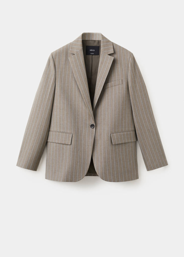 Wool-blend suit blazer — Medium Brown