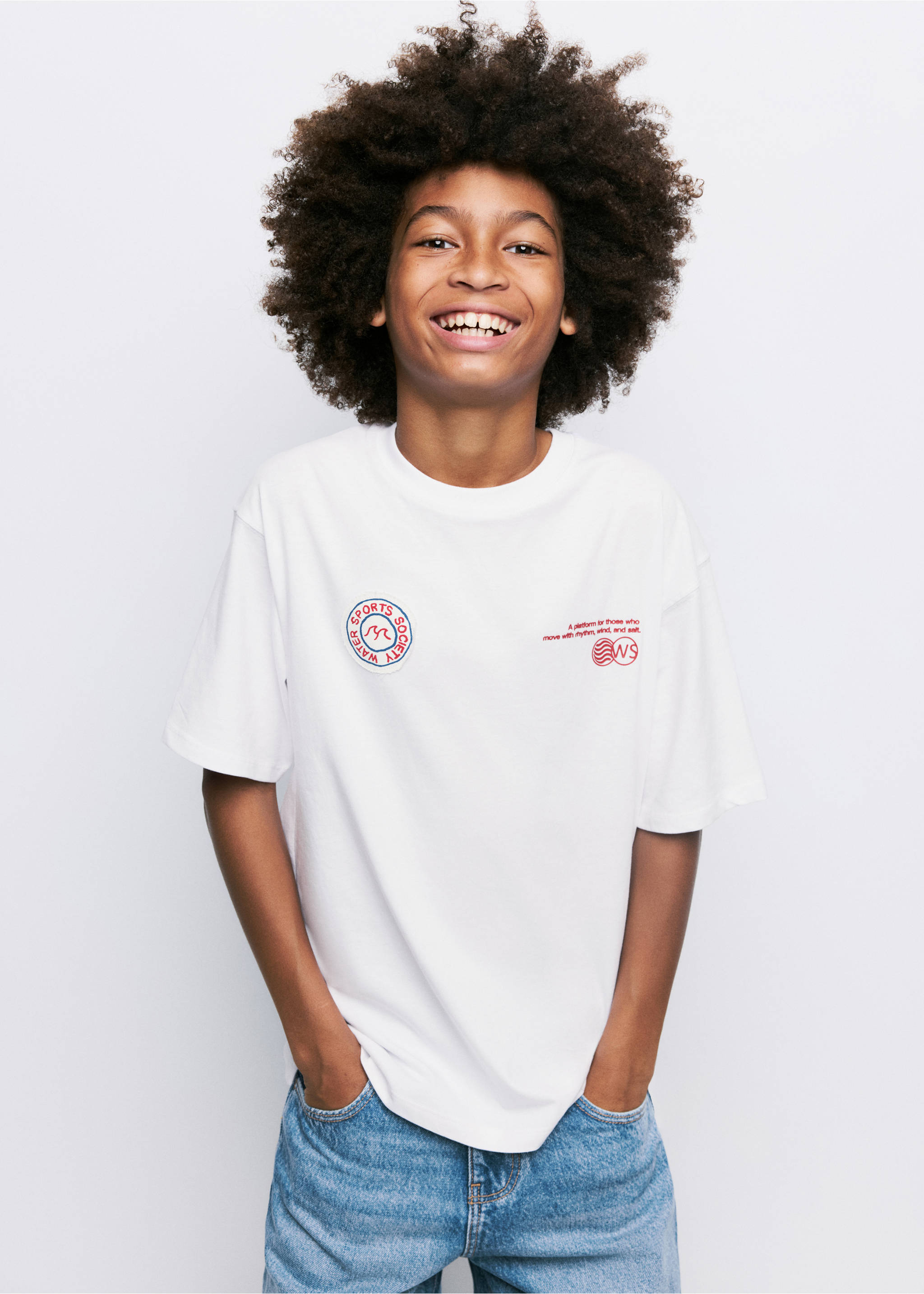 Printed cotton-blend t-shirt - General plane, White. Ref: 27035146-00.