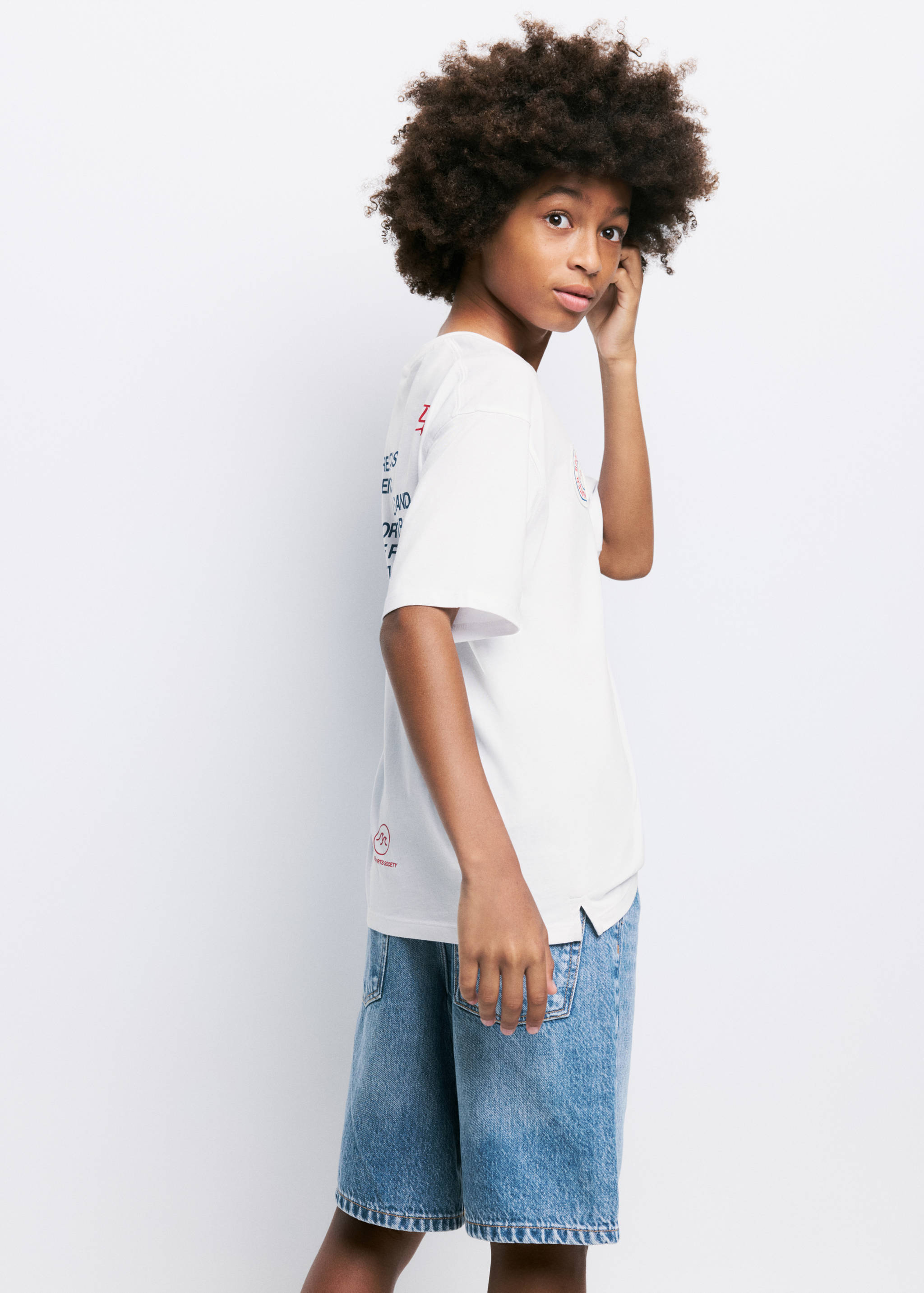 Printed cotton-blend t-shirt - Details of the article 1
