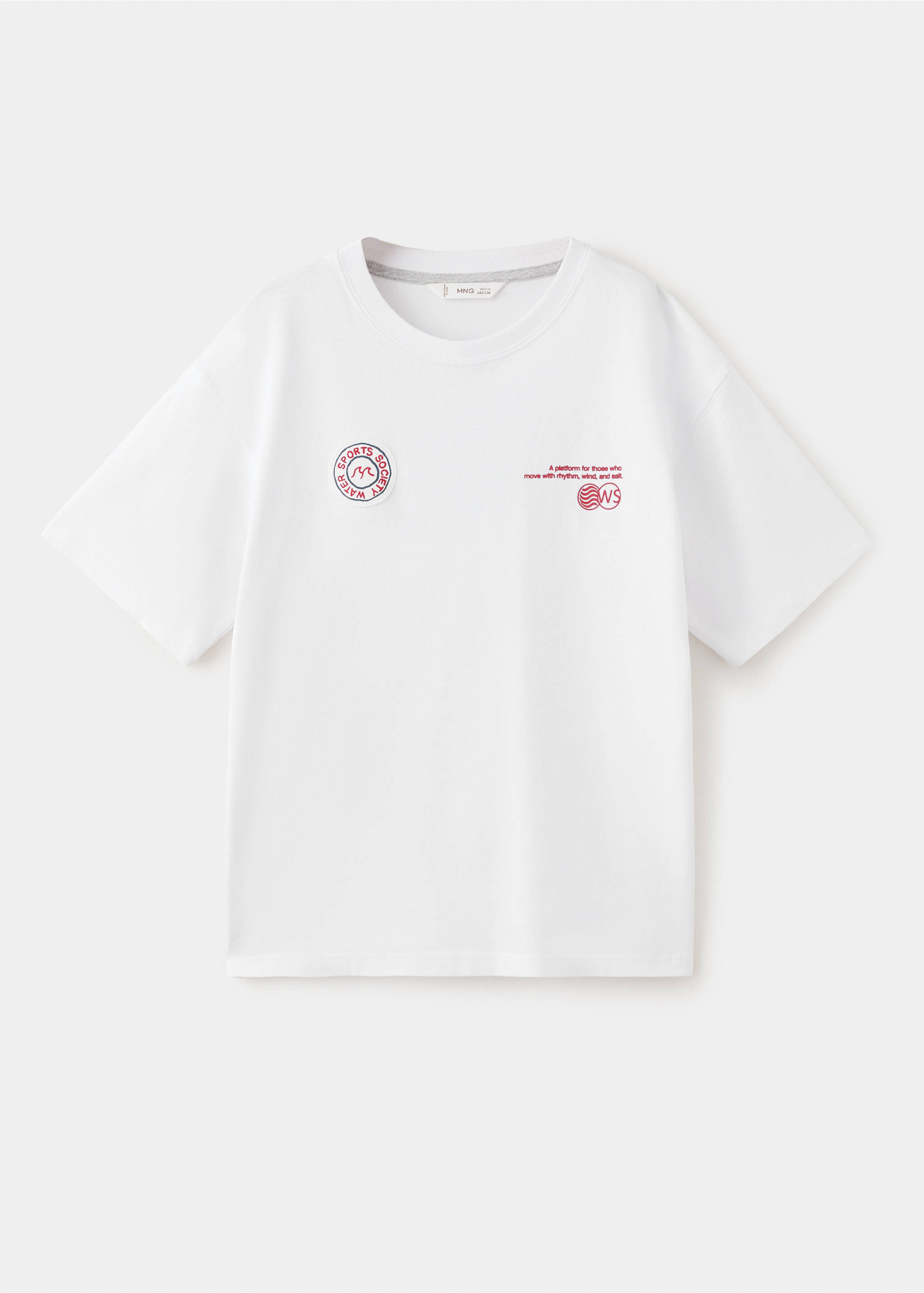 Printed cotton-blend t-shirt - Article without model, White. Ref: 27035146-00.