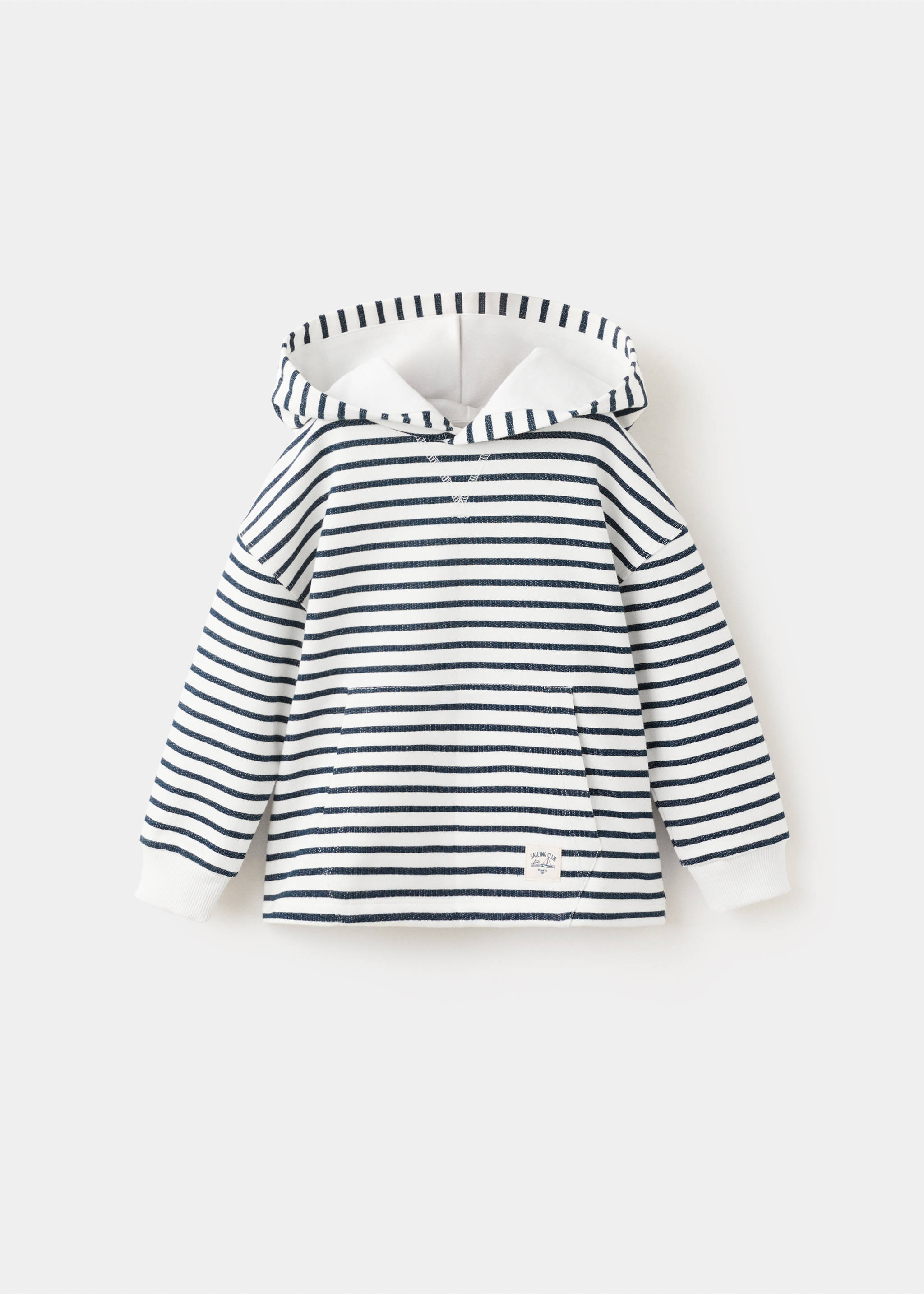 Striped hooded sweatshirt - Article without model, Navy. Ref: 27035147-00.