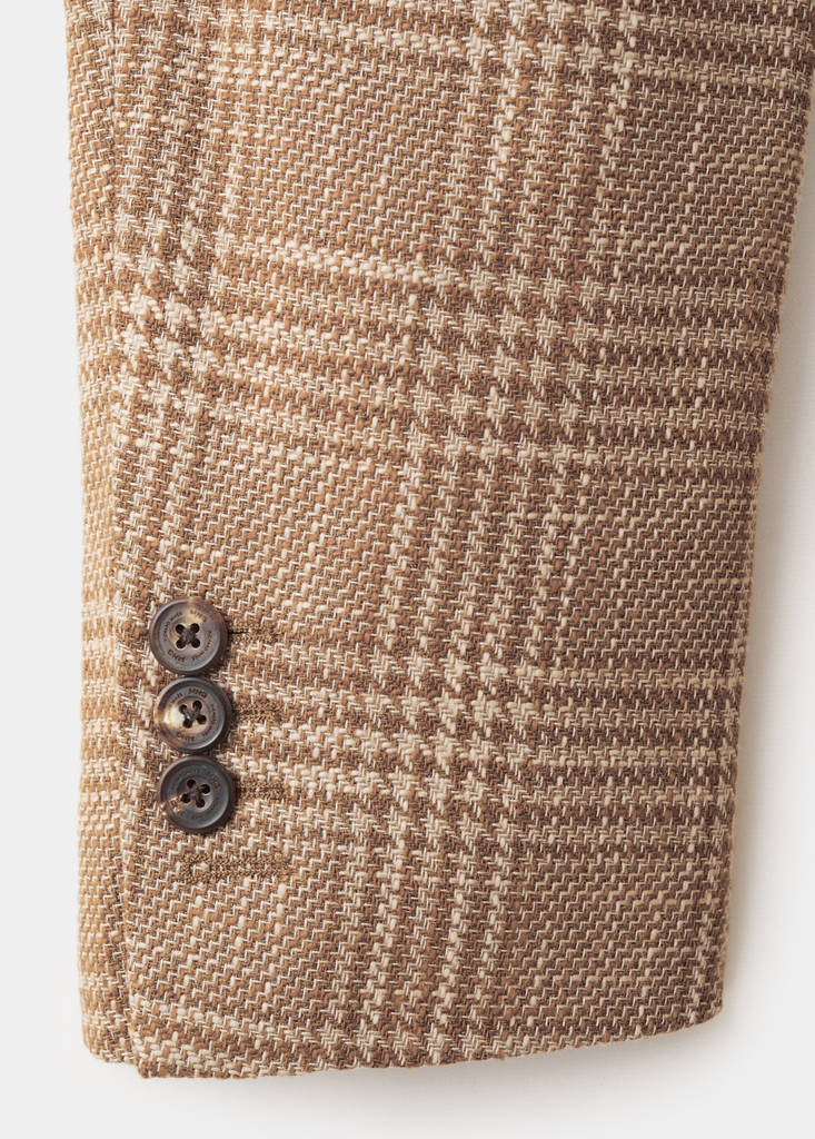 Slim fit double-breasted blazer in Lanificio Campore® fabric — Orange