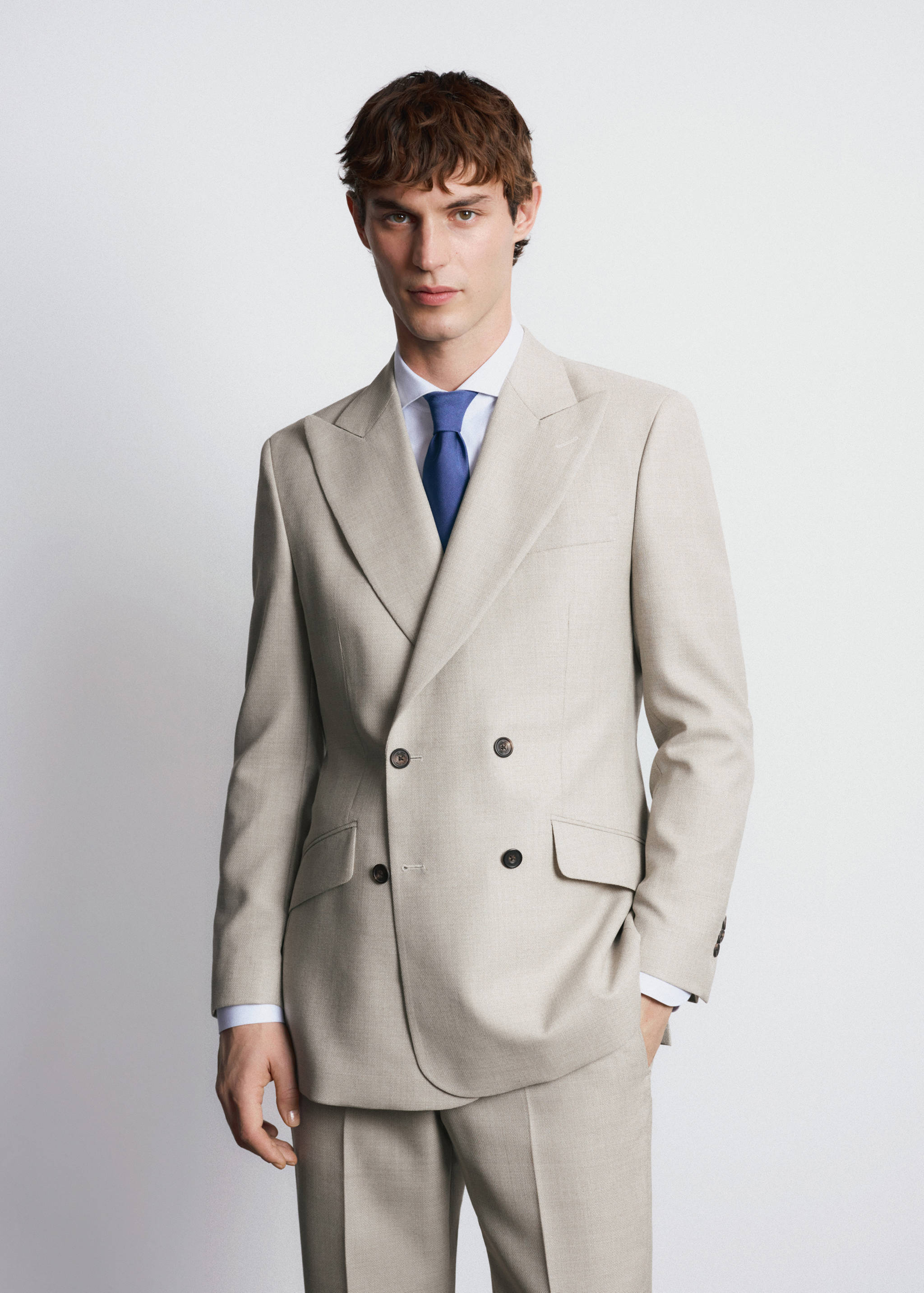 Americana cruzada 100% lana Vitale Barberis Canonico® - Plano medio