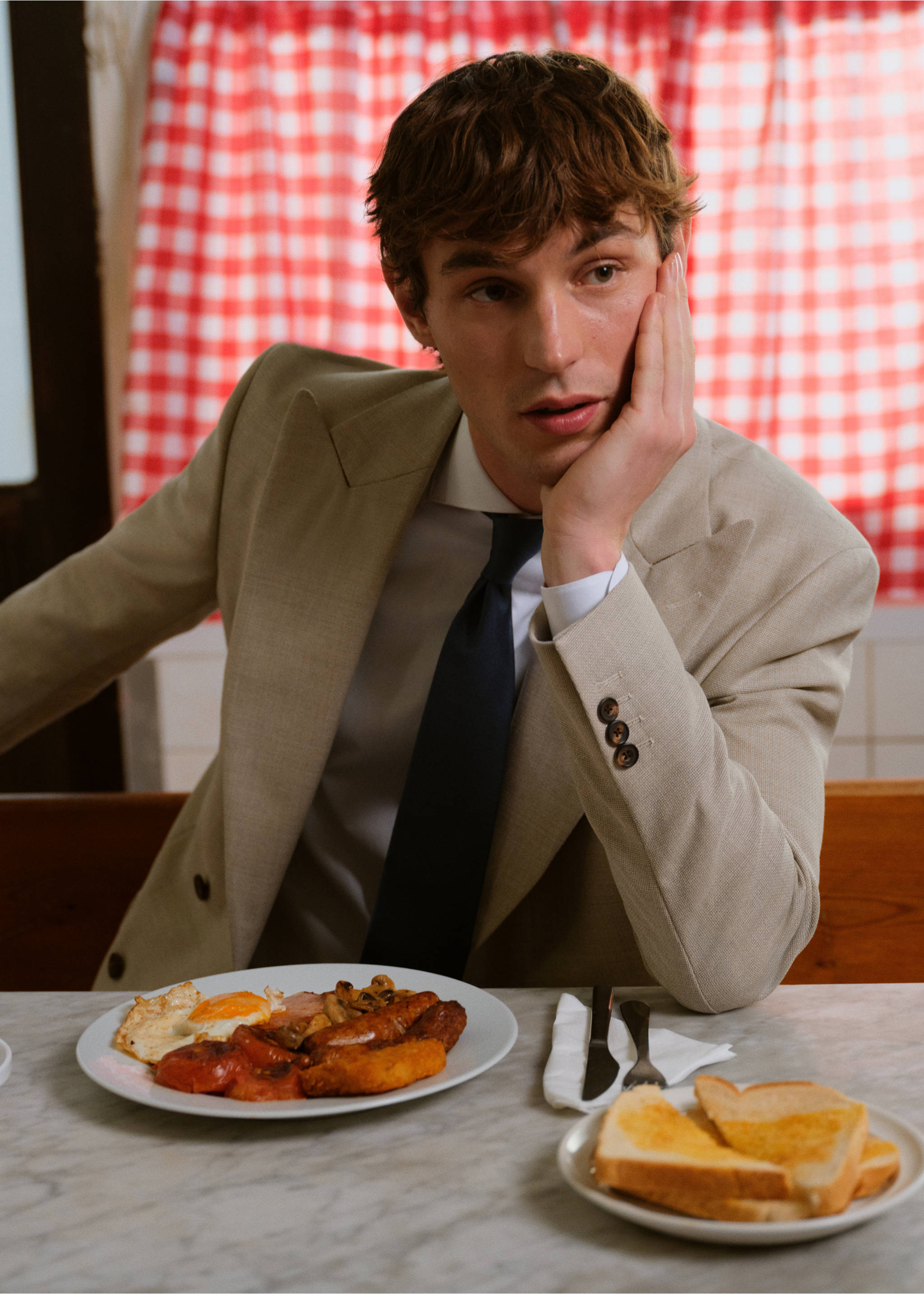 Blazer croisé 100 % laine Vitale Barberis Canonico® - Détail de l'article 5, Beige. Ref: 27035151-00.