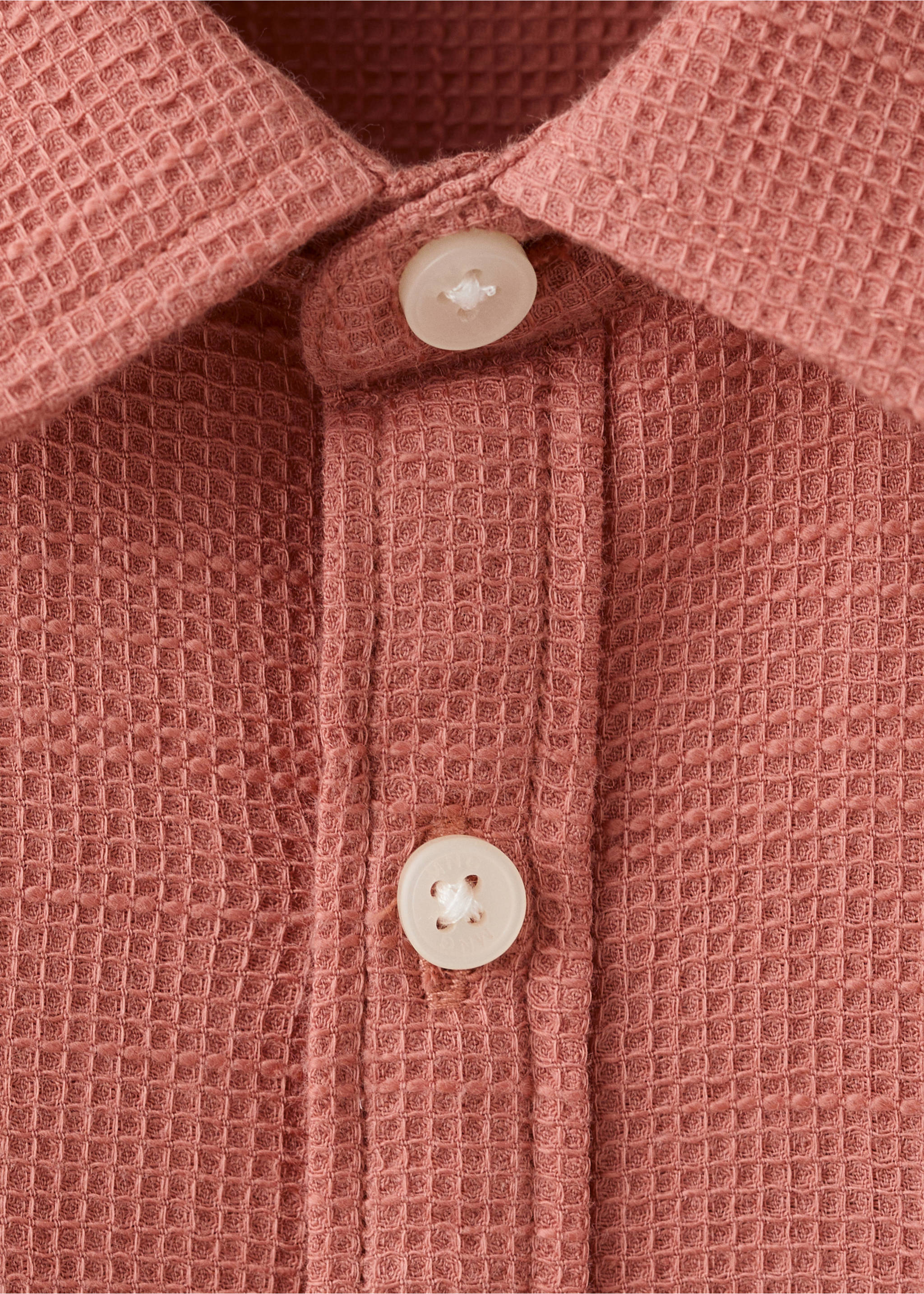 Camisa punto algodón - Detalle del artículo 8, Cereza. Ref: 27035153-00.