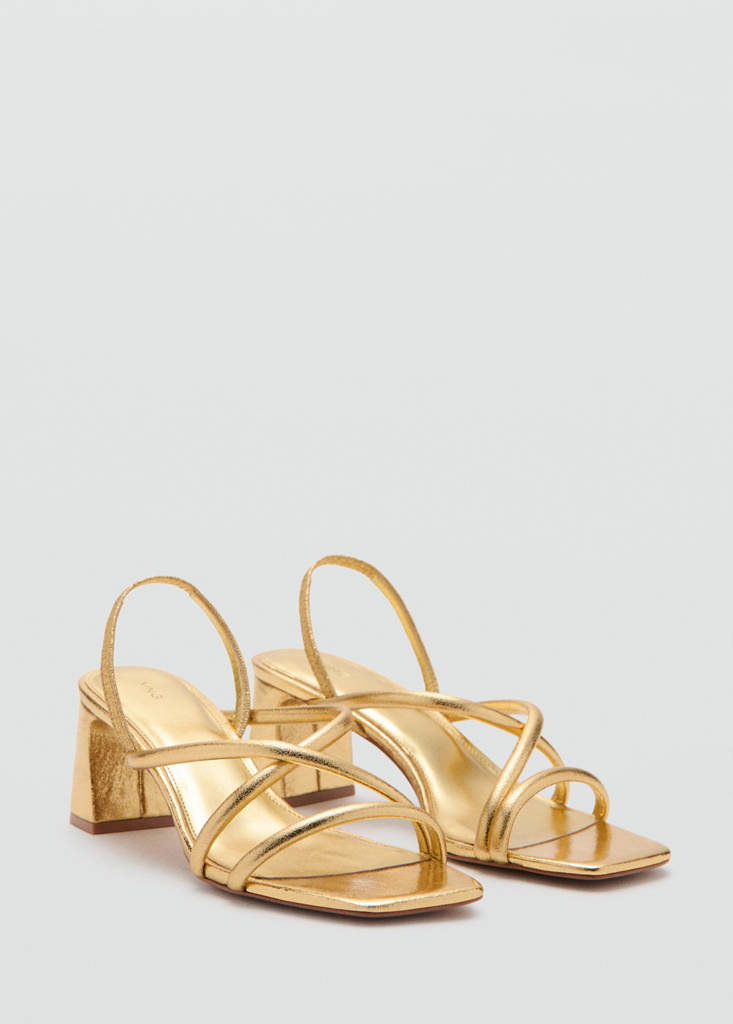 Metallic cross-strap sandal — Gold