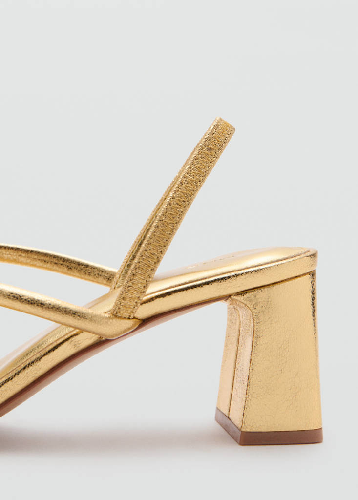 Metallic cross-strap sandal — Gold