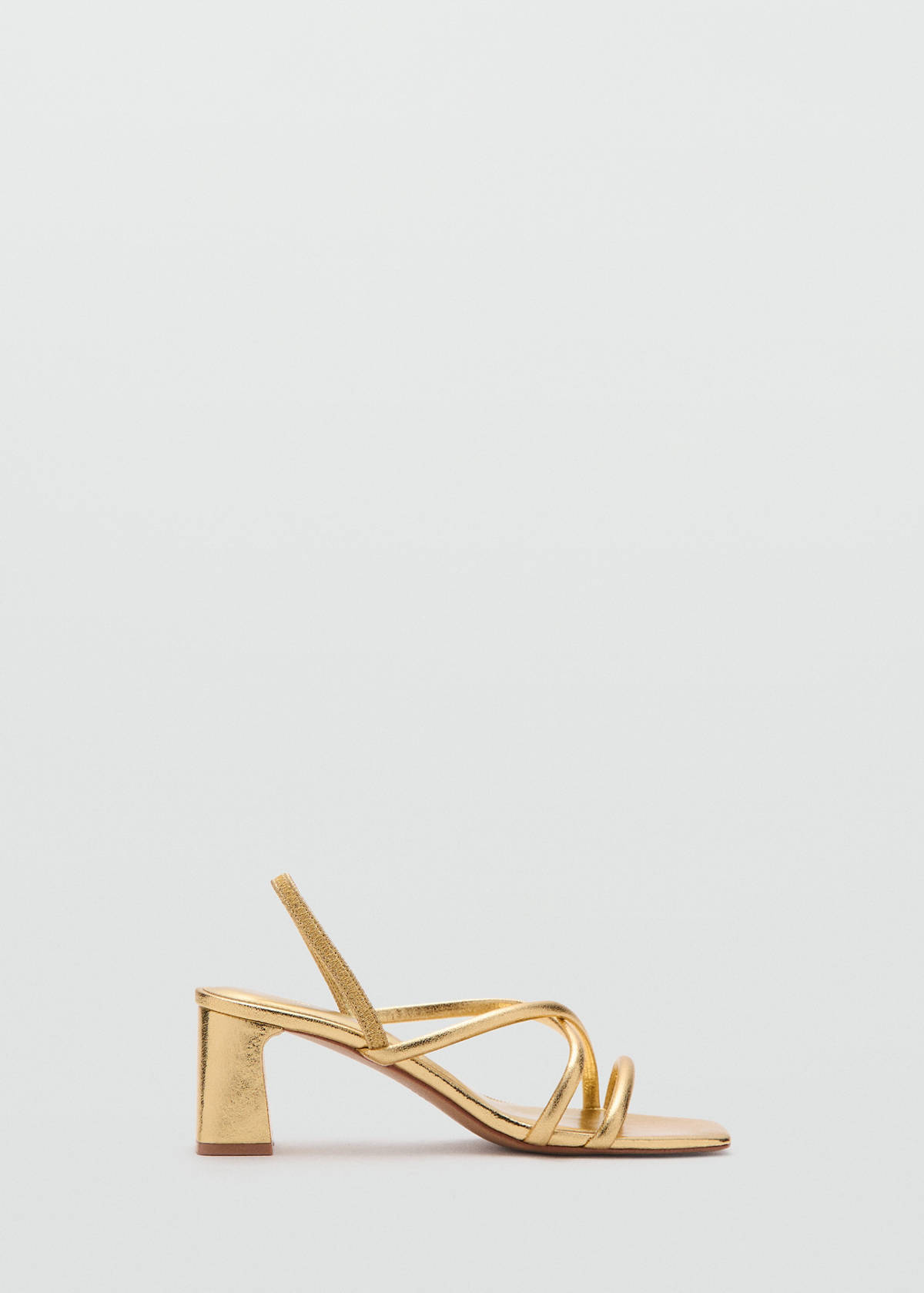 Metallic cross-strap sandal — Gold