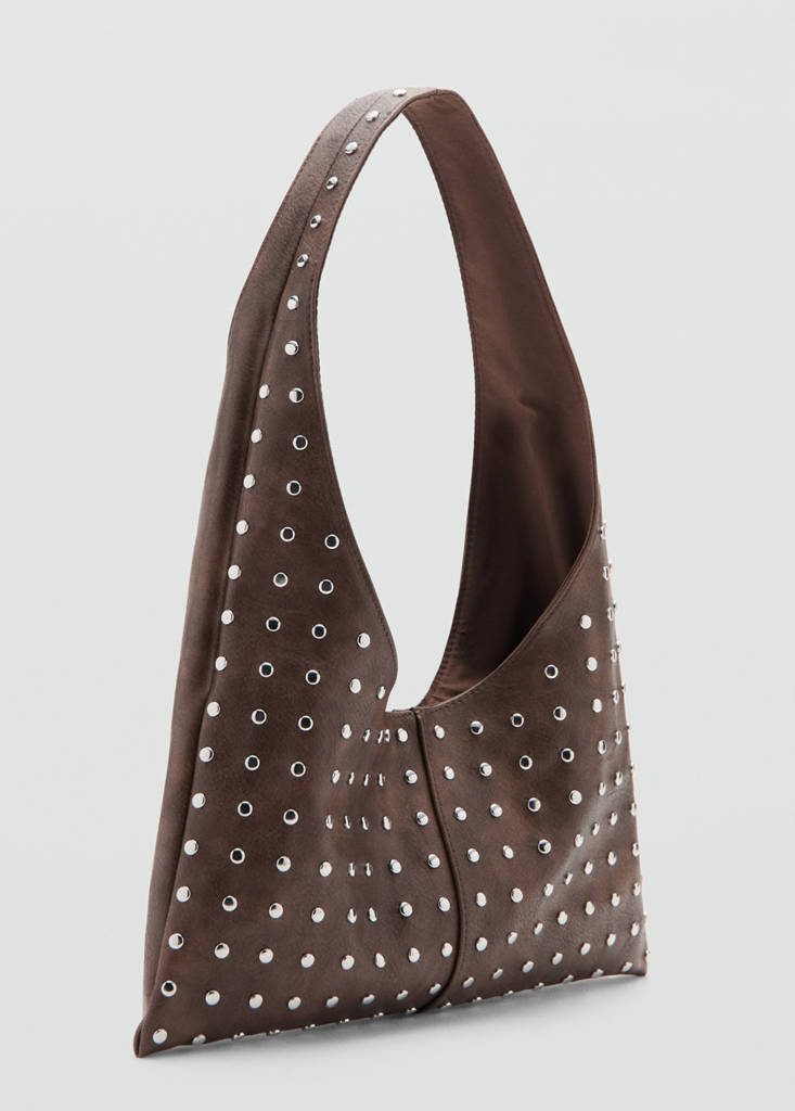 Studded shoulder bag — Chocolate