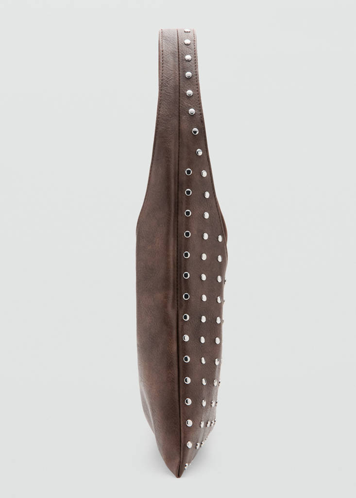 Studded shoulder bag — Chocolate