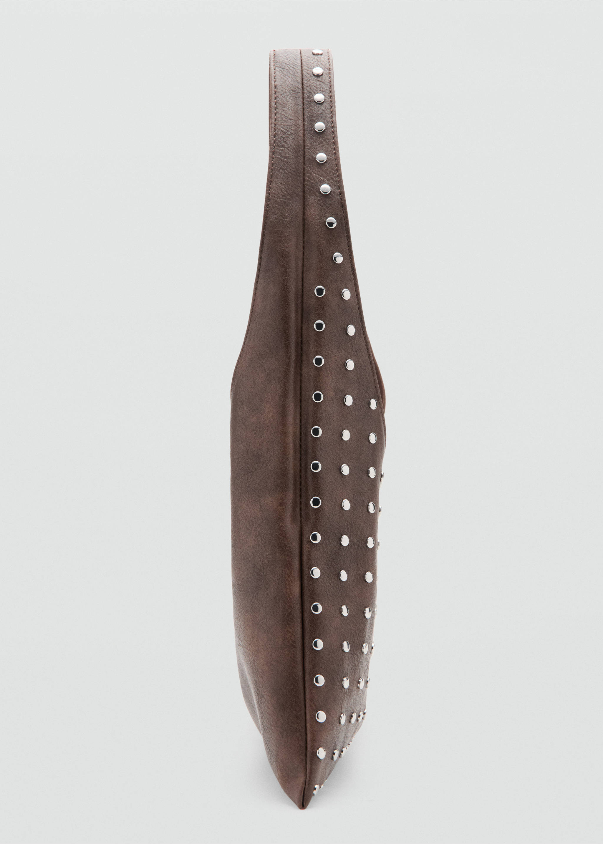 Studded shoulder bag - Details of the article 1, Chocolate. Ref: 27035158-00.