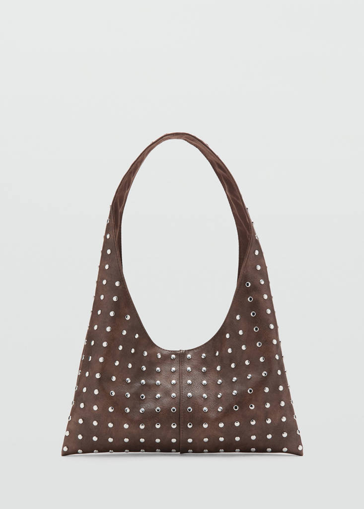 Studded shoulder bag — Chocolate