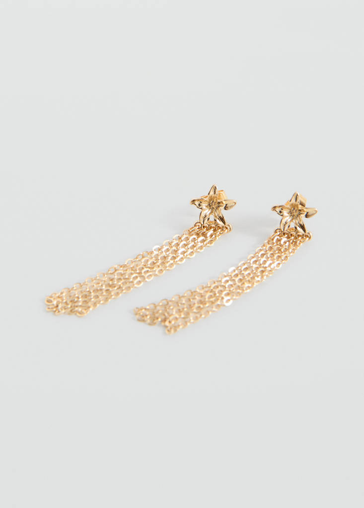 Flower design cascade earrings — Gold