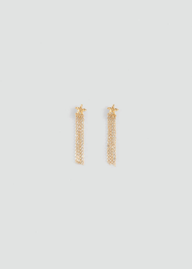 Flower design cascade earrings — Gold