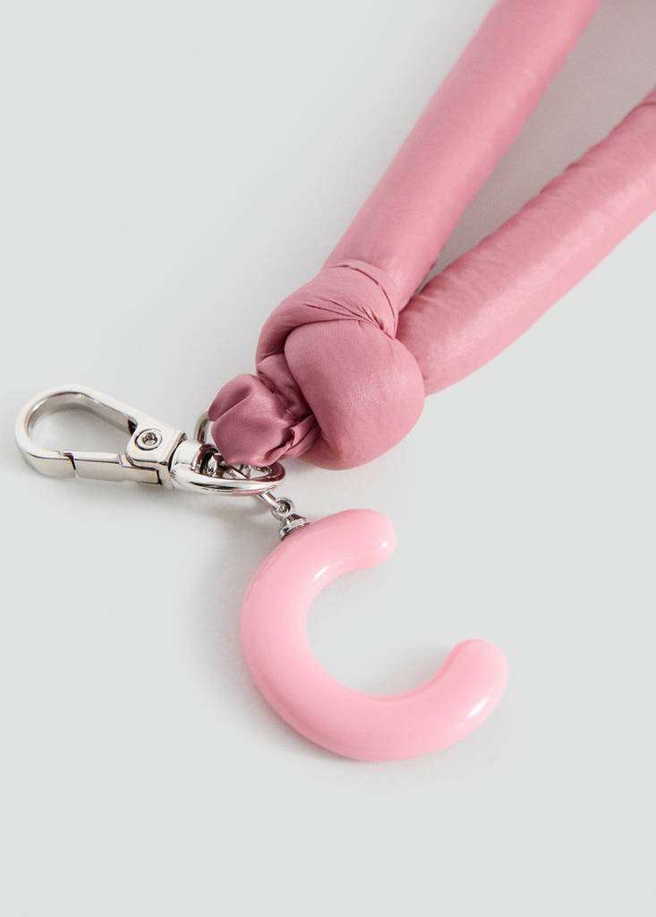 Key ring with initials — Maroon