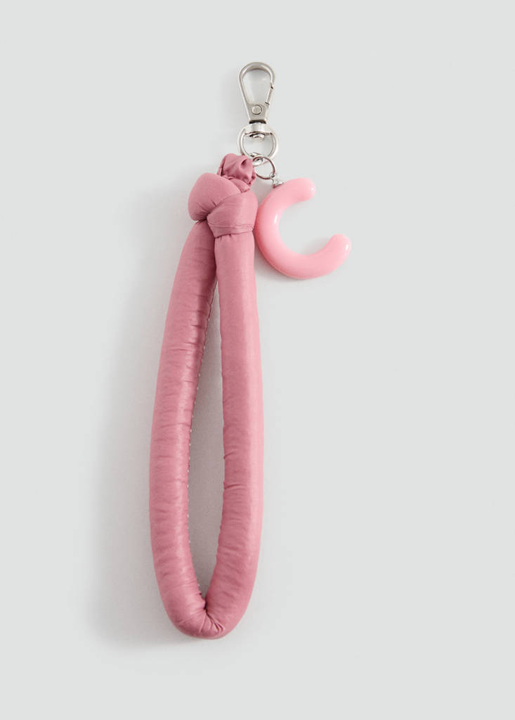 Key ring with initials — Maroon