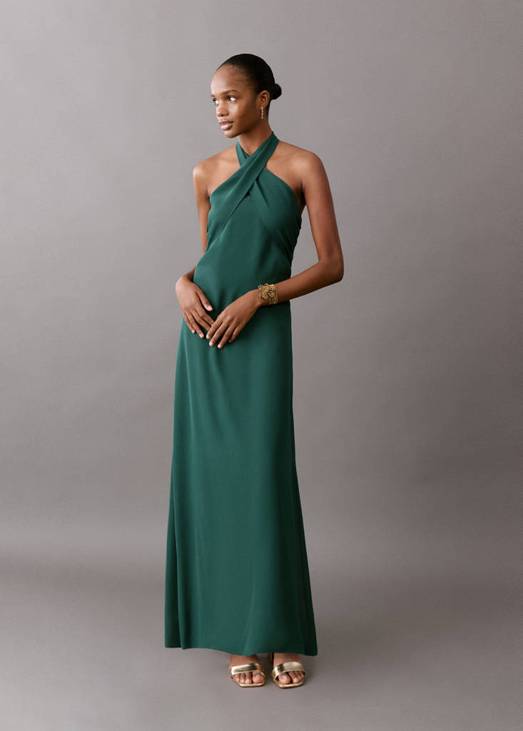 Halter neck dress — Petrol Blue