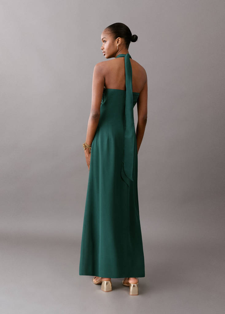 Halter neck dress — Petrol Blue