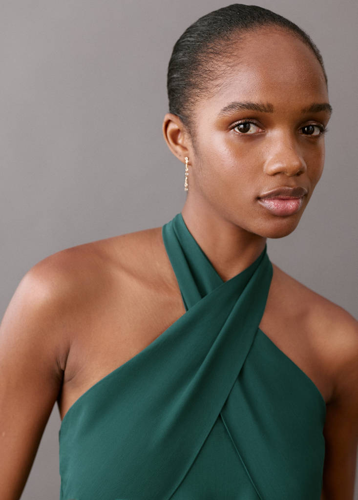 Halter neck dress — Petrol Blue