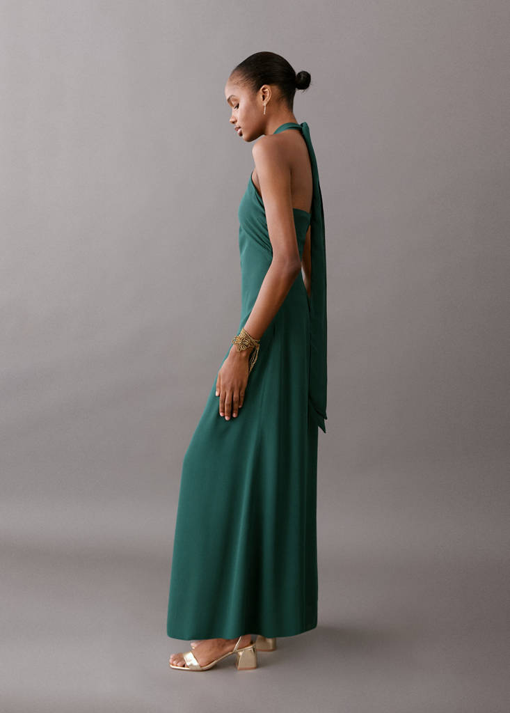 Halter neck dress — Petrol Blue