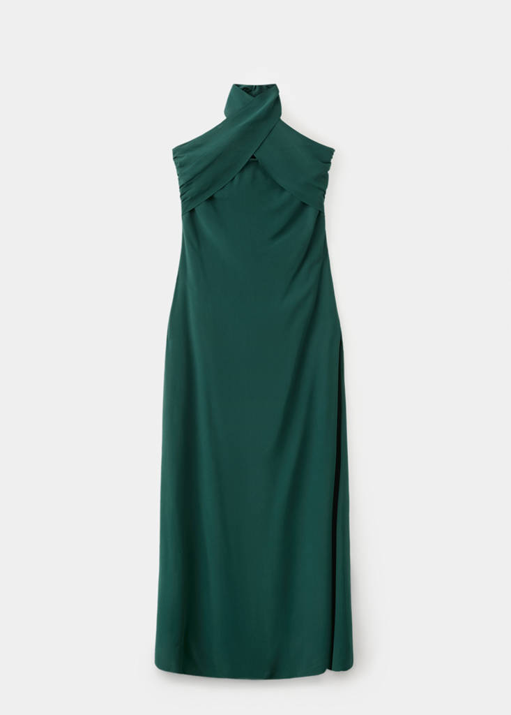 Halter neck dress — Petrol Blue