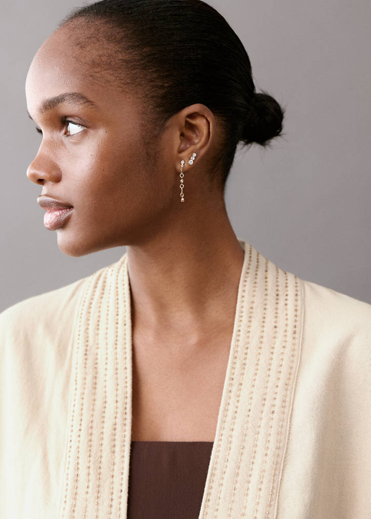 Kimono-style jacket with shimmer — Sand