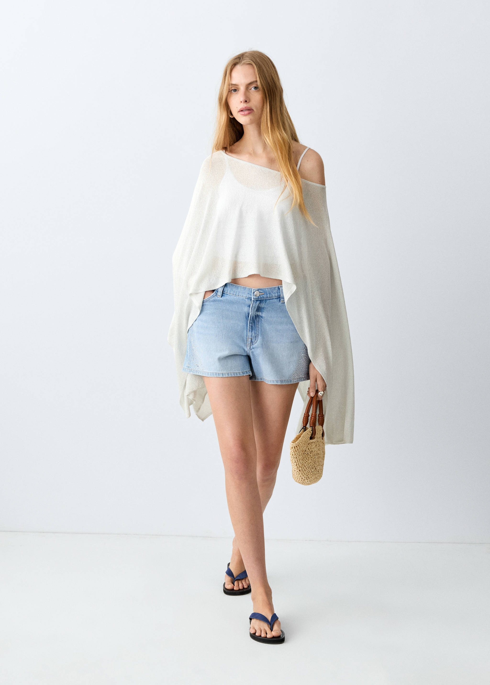 Cape asymétrique en maille lurex - Plan général