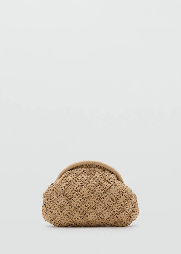 Natural fiber clutch bag — Beige