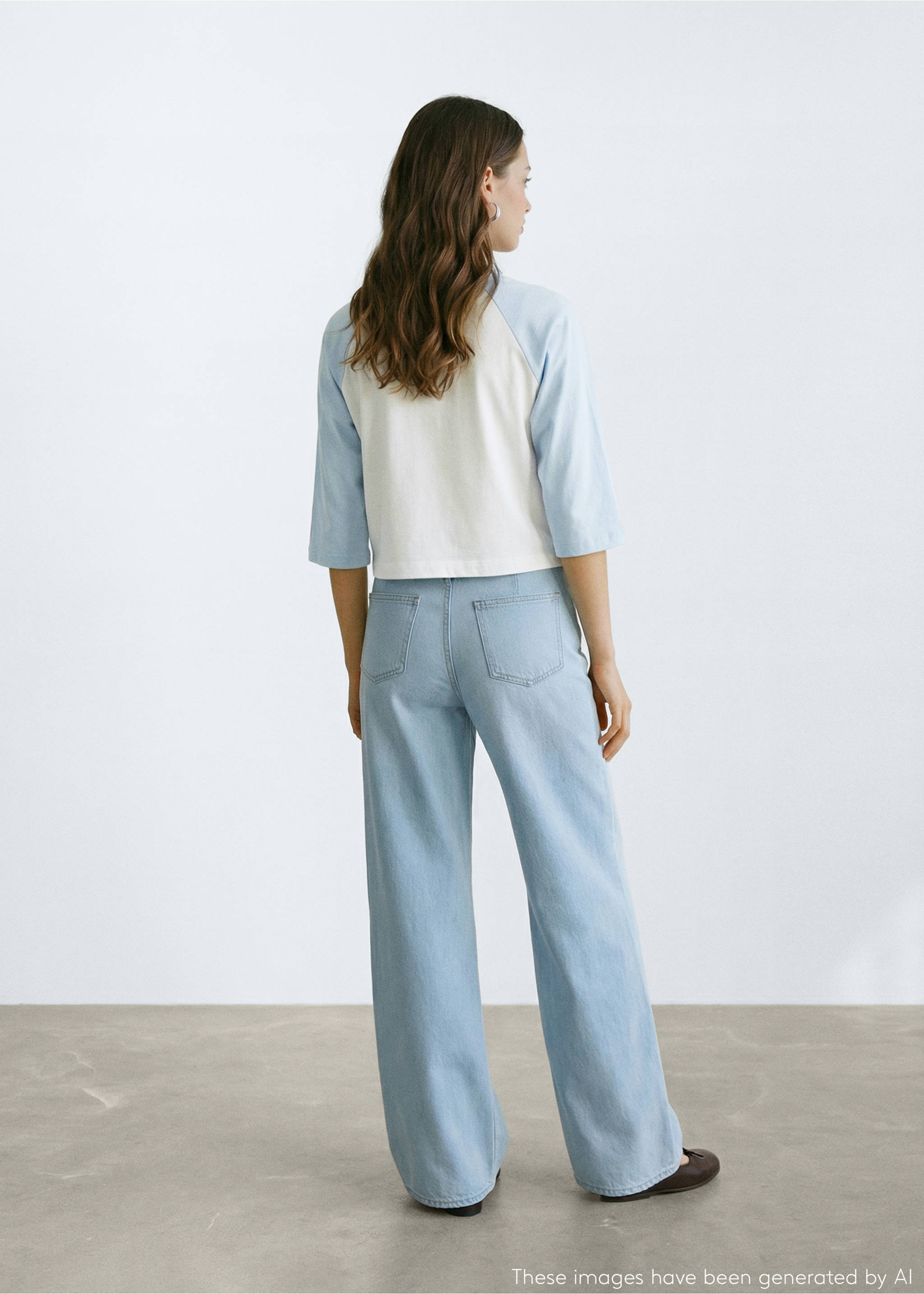 Bicolour T-shirt - Reverse of the article, Off White. Ref: 27035818-00.