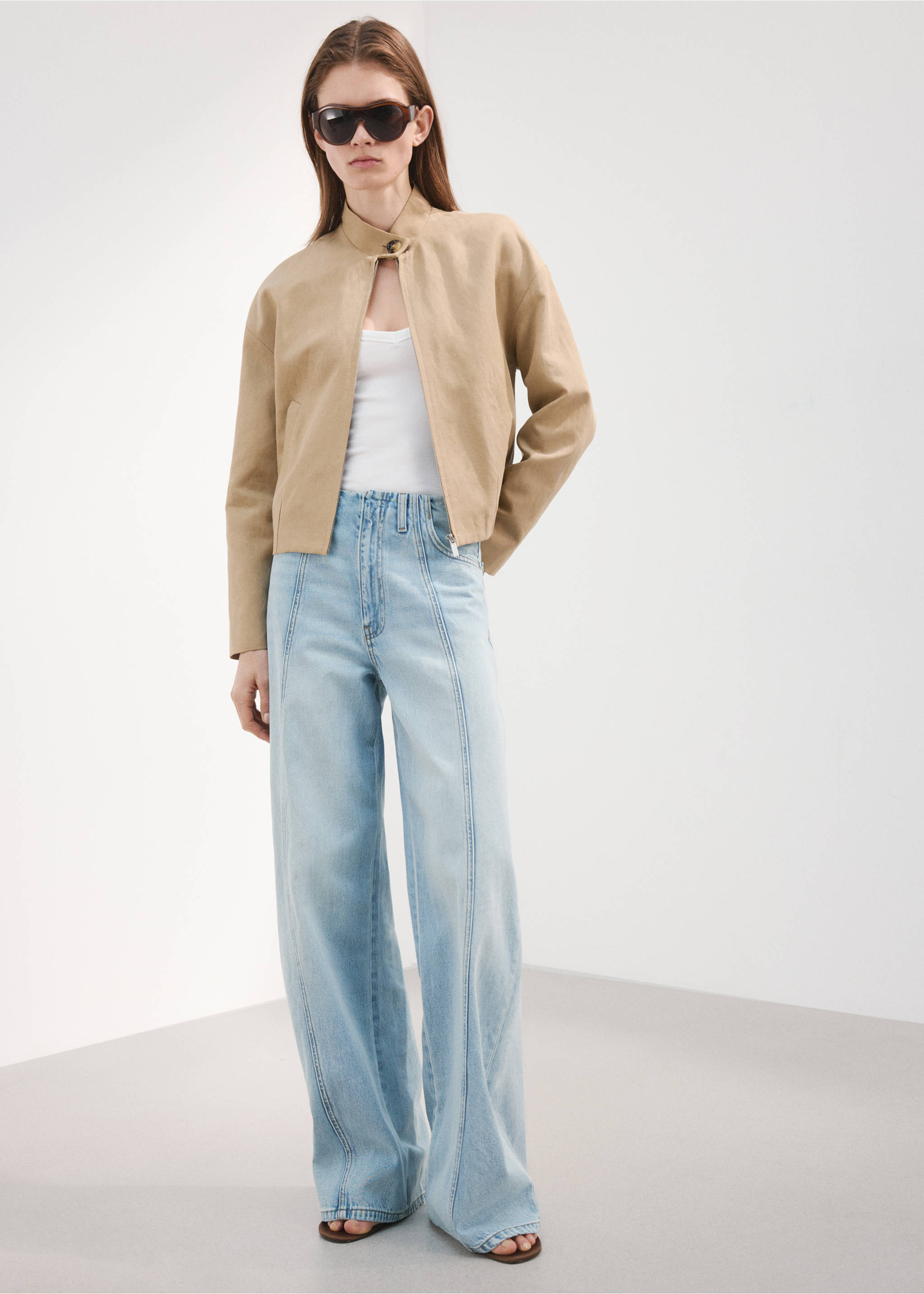 Balloon seam jeans - General plane, Medium Blue. Ref: 27035819-00.