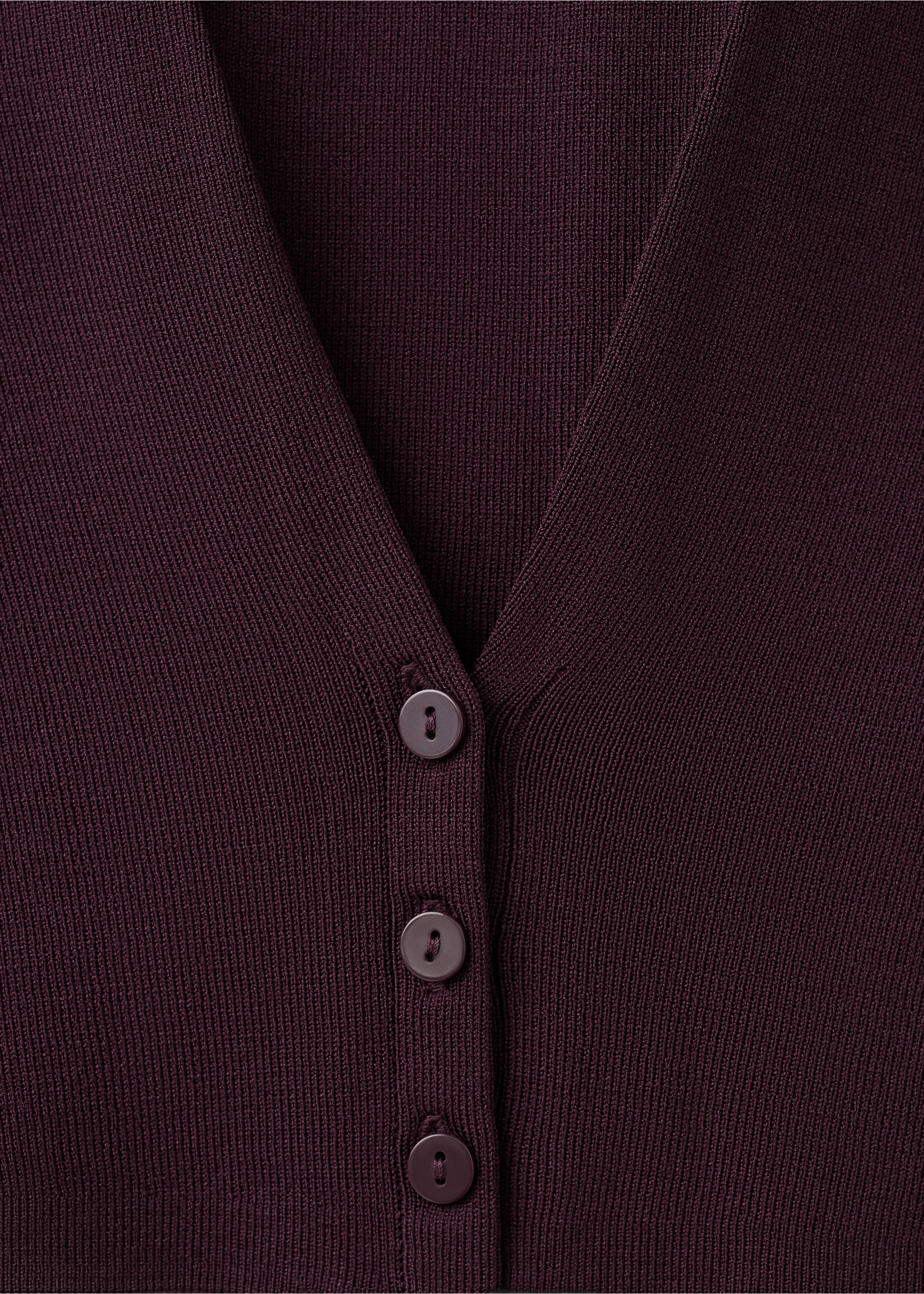 Buttoned knit top - Details of the article 0, Burgundy. Ref: 27035820-00.