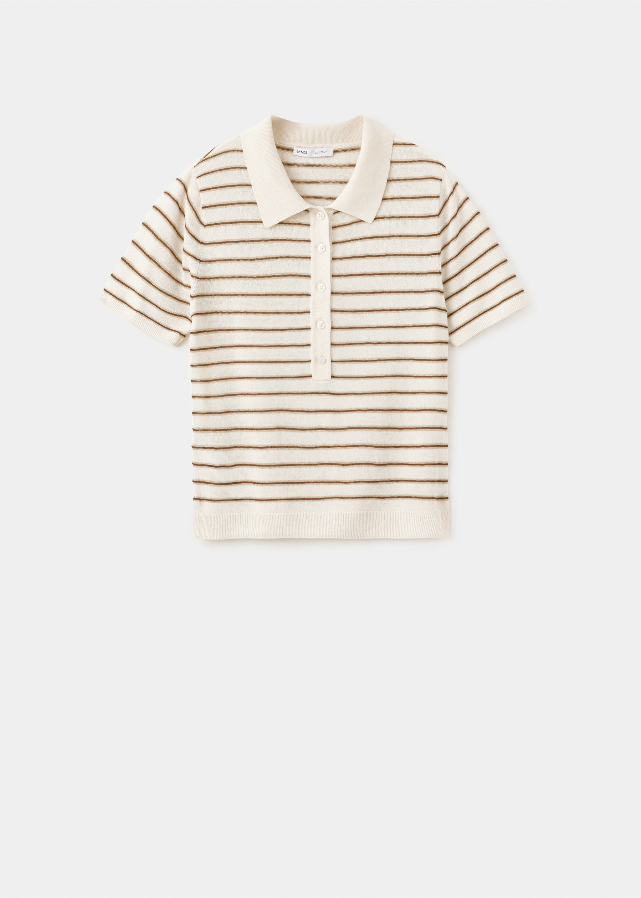 Knitted polo-neck sweater - Article without model, Ecru. Ref: 27035821-00.