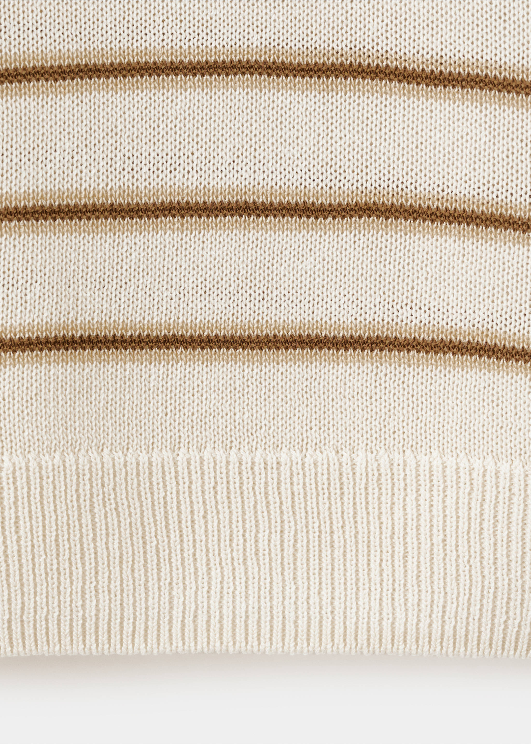 Knitted polo-neck sweater - Details of the article 0, Ecru. Ref: 27035821-00.