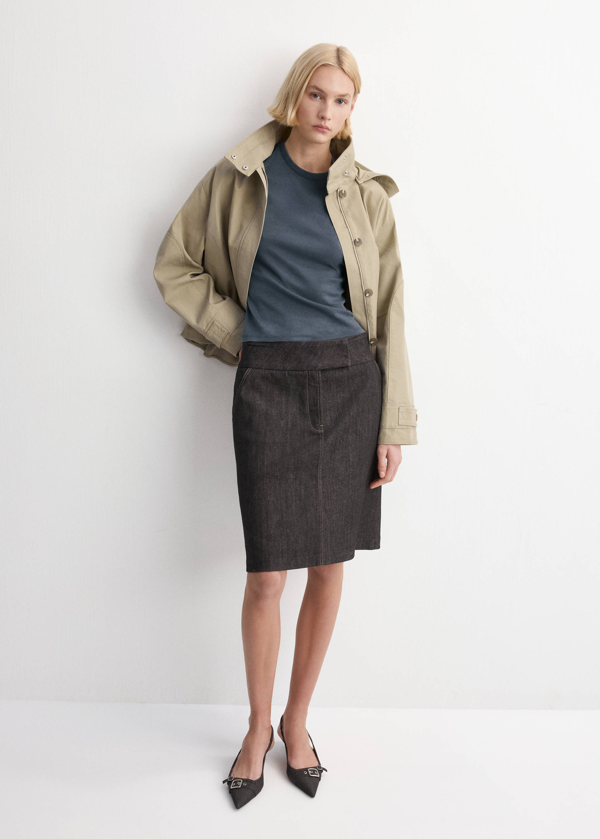 Camiseta algodón efecto lavado - Plano general