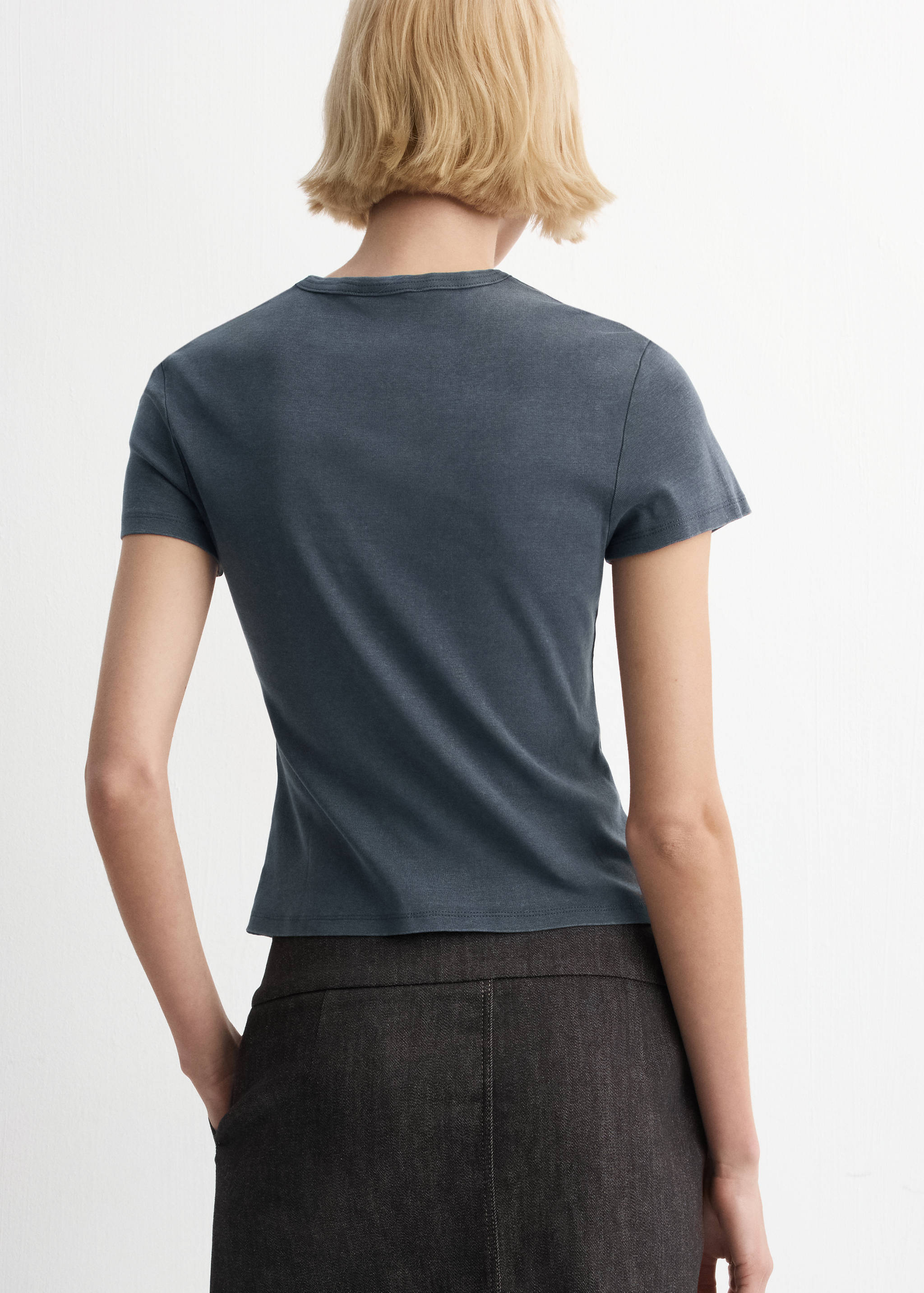 Camiseta algodón efecto lavado - Reverso del artículo