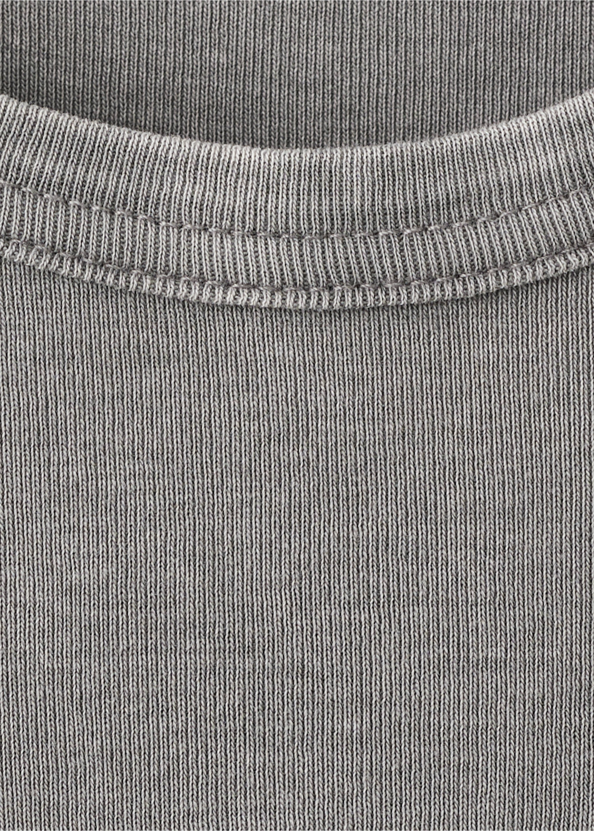 Washed-effect cotton t-shirt - Details of the article 8, Grey. Ref: 27035824-00.