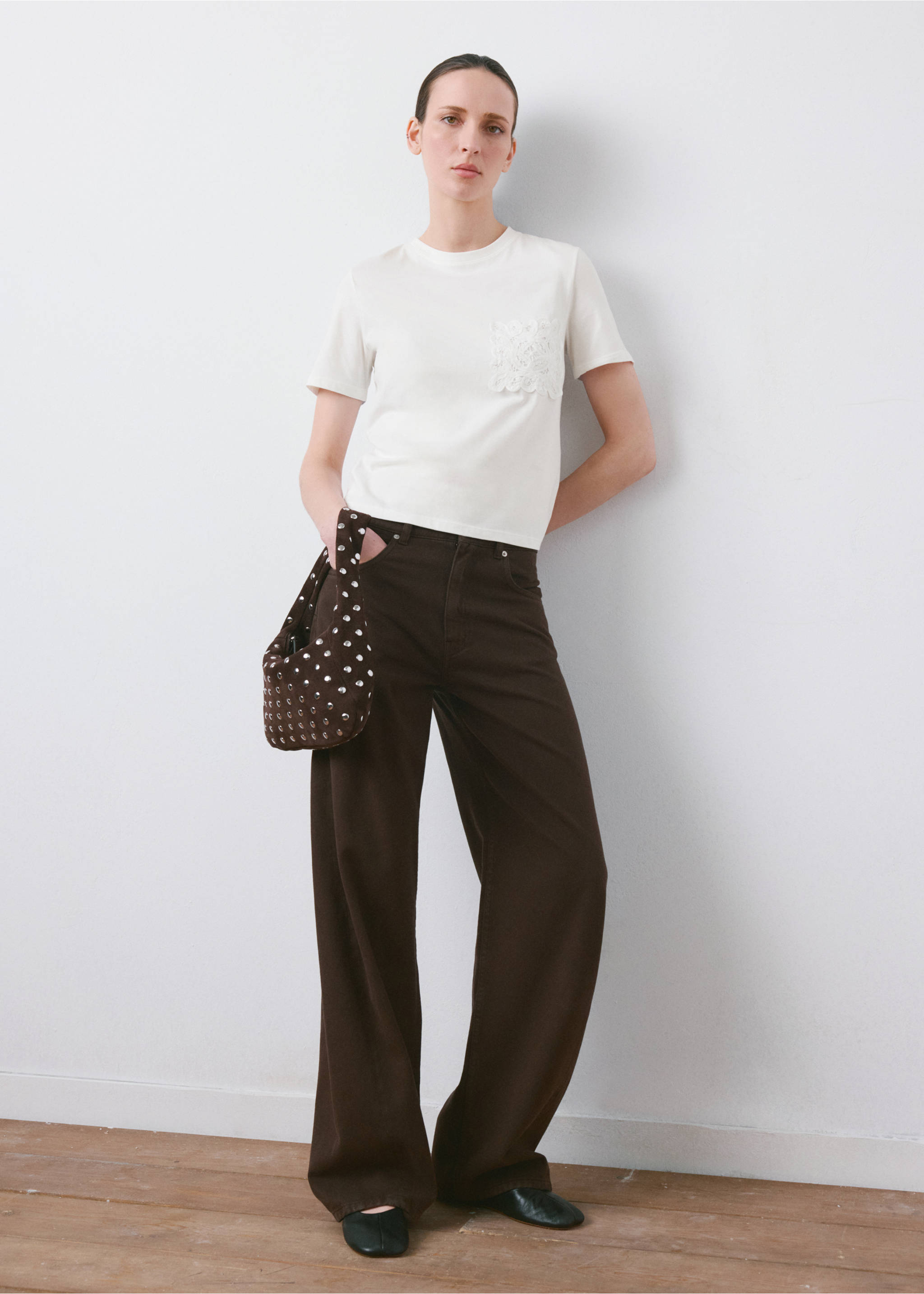 Embroidered cotton T-shirt - General plane, Off White. Ref: 27035827-00.