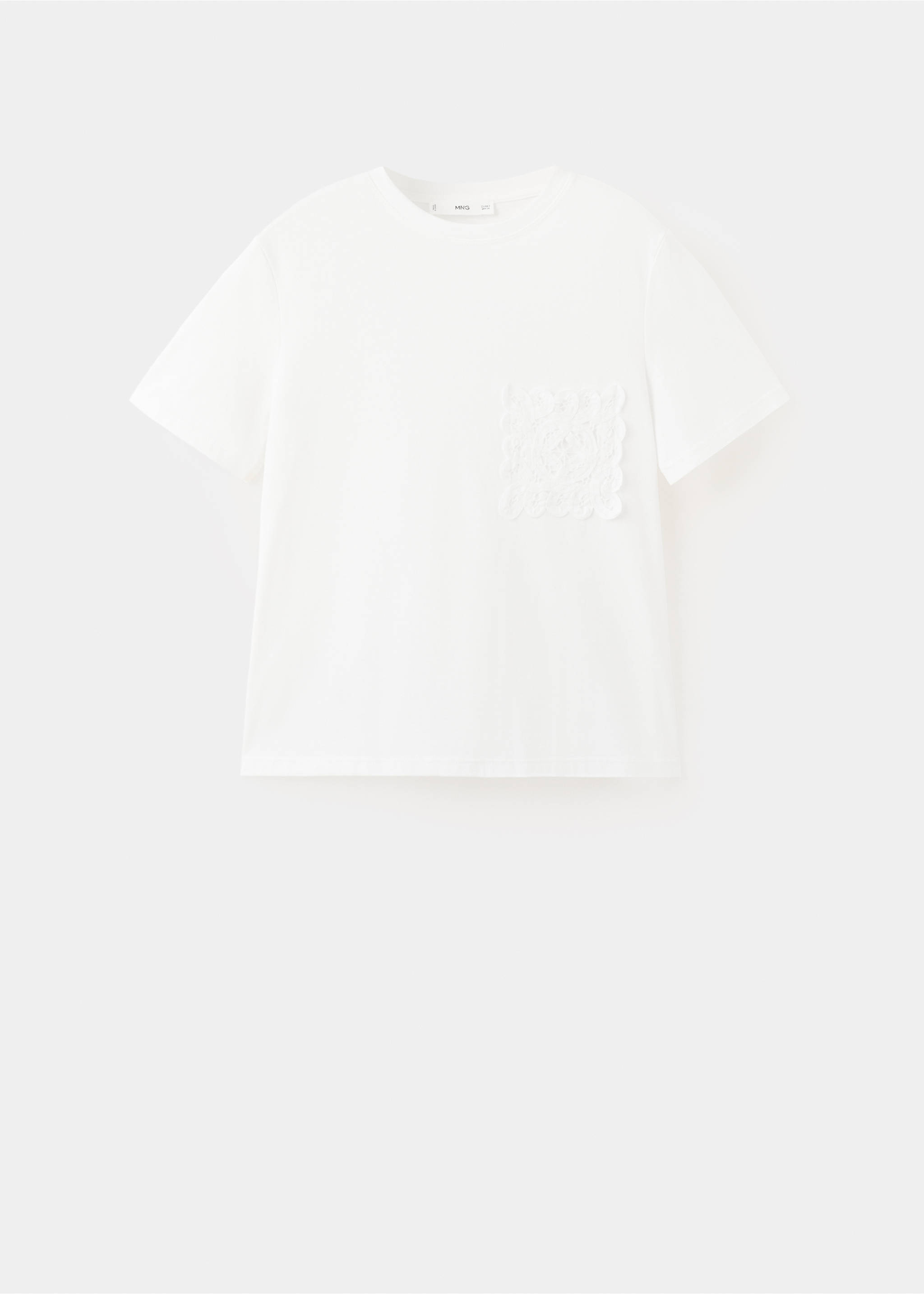 Embroidered cotton T-shirt - Article without model, Off White. Ref: 27035827-00.