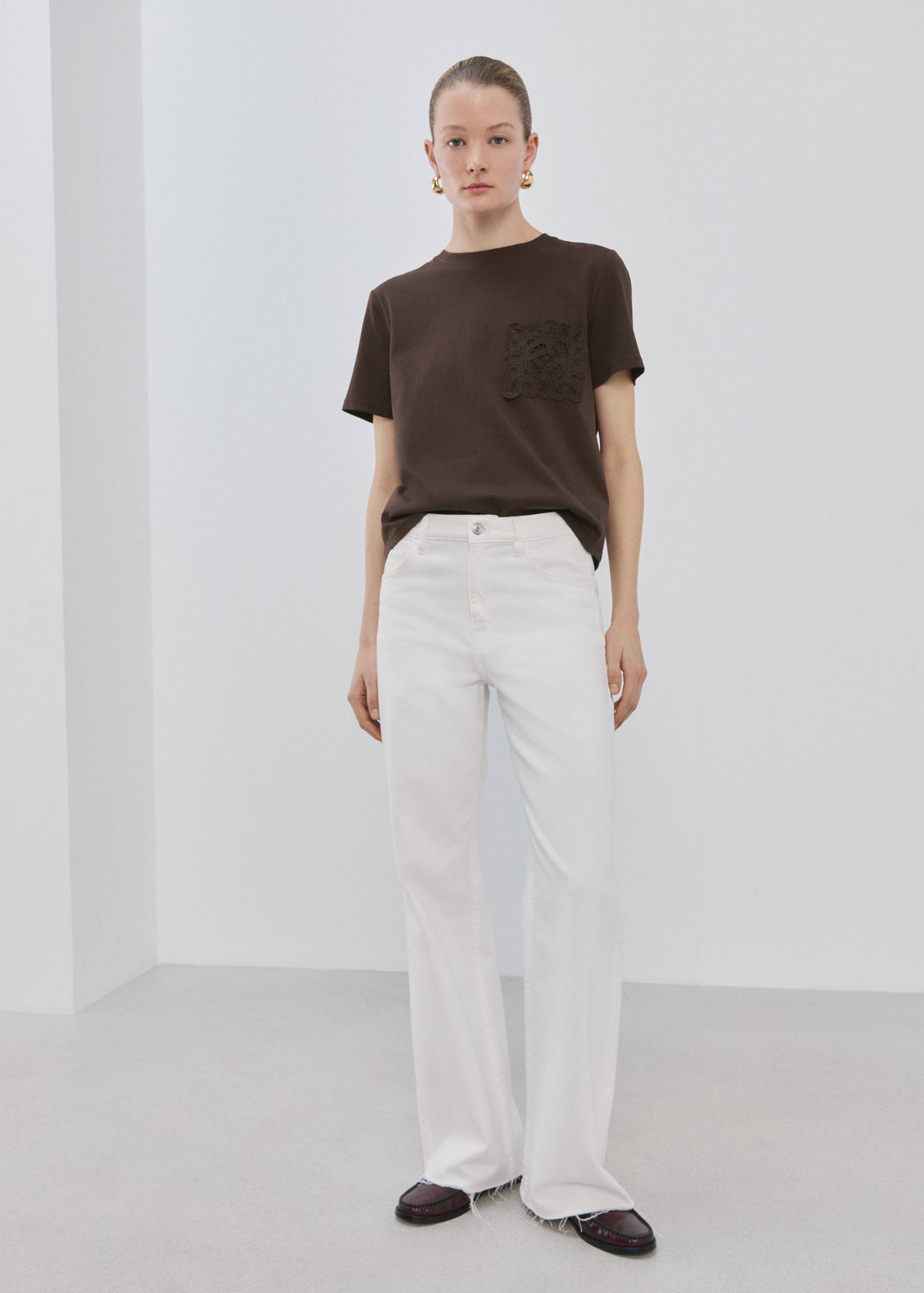 Embroidered cotton T-shirt - General plane