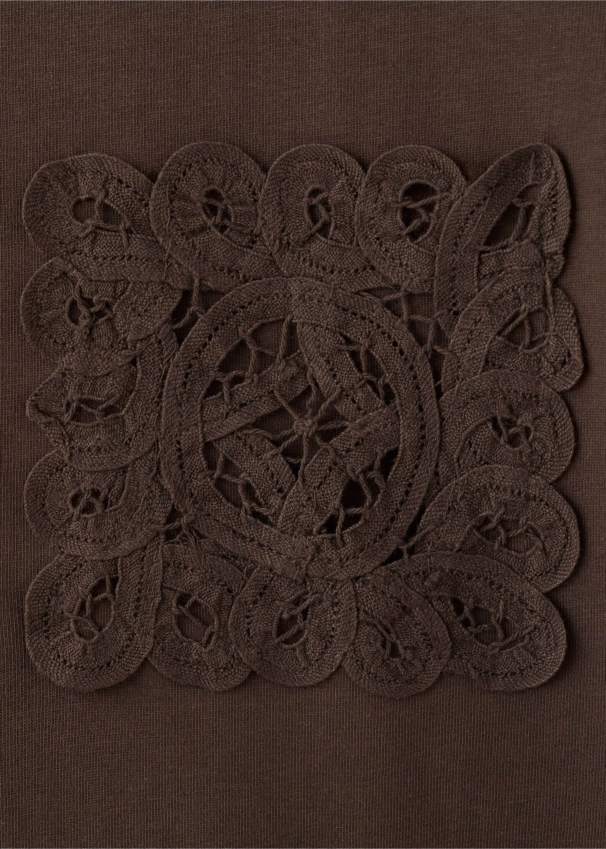 Broderad bomull t-shirt - Detaljer om artikeln 8, Choklad. Ref: 27035827-00.