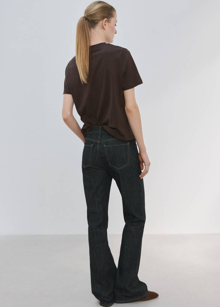 Printed cotton-blend t-shirt — Brown