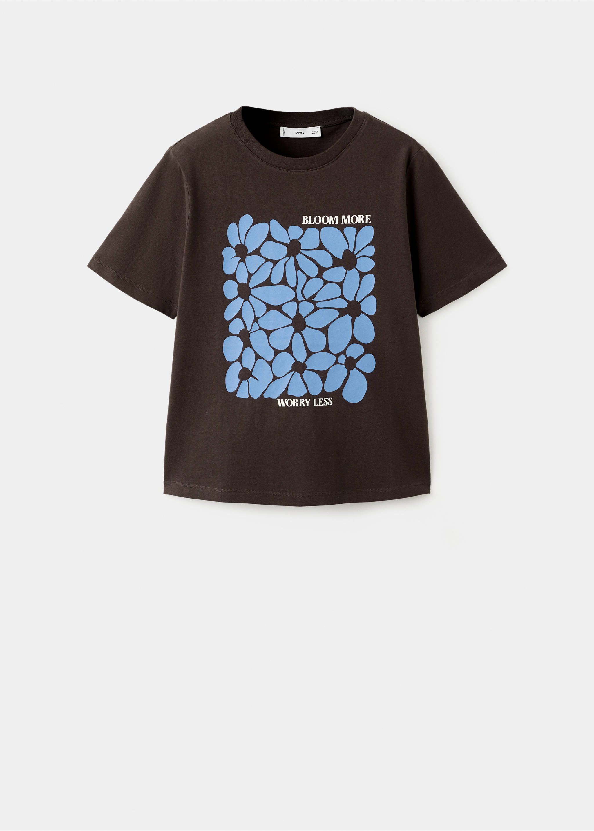 Printed cotton-blend t-shirt - Article without model, Brown. Ref: 27035828-00.