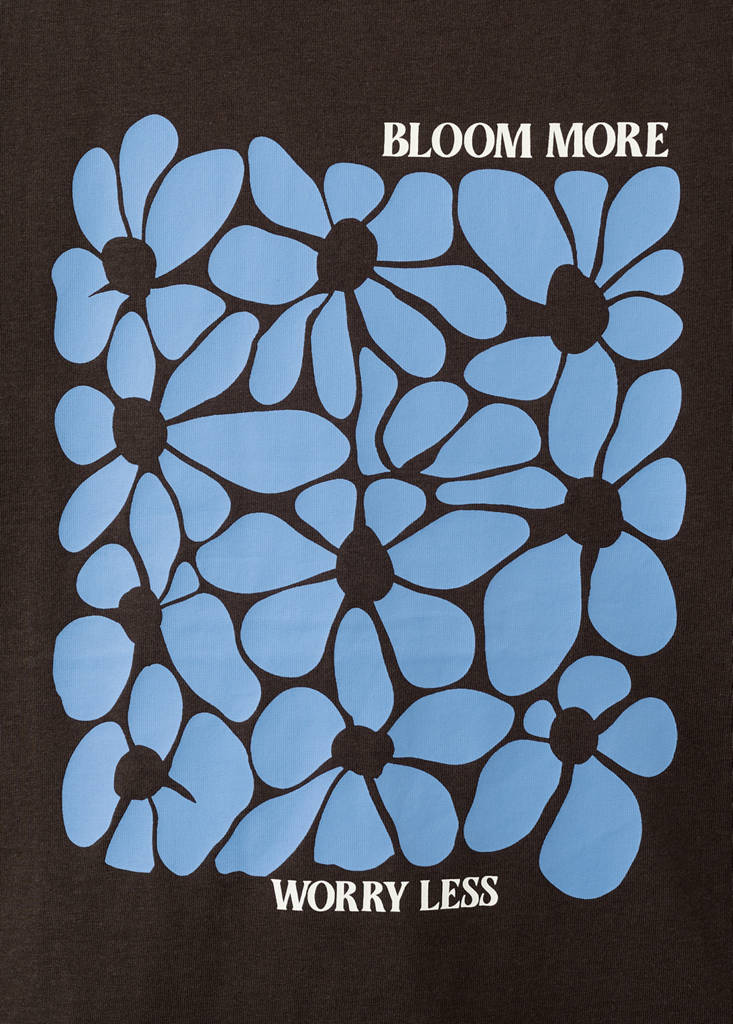 Printed cotton-blend t-shirt — Brown