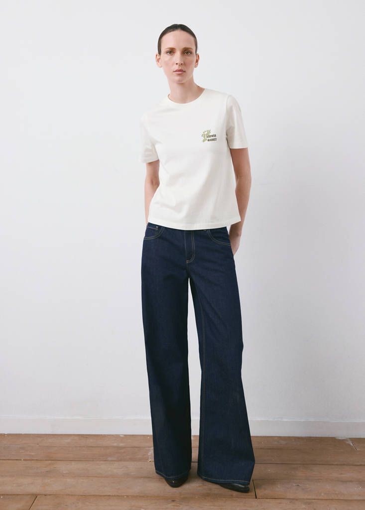 Printed cotton-blend t-shirt — Khaki