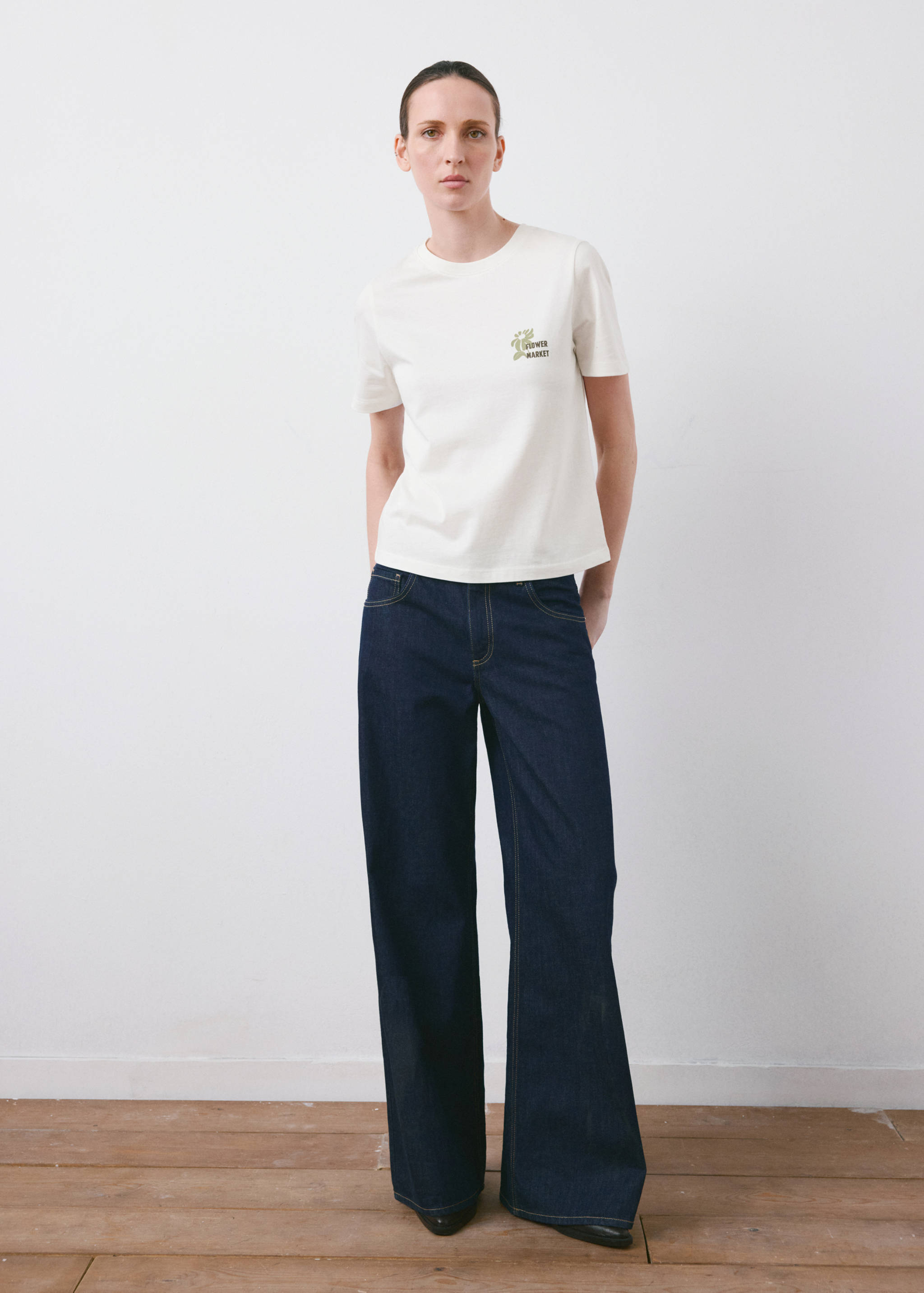 Printed cotton-blend t-shirt - General plane