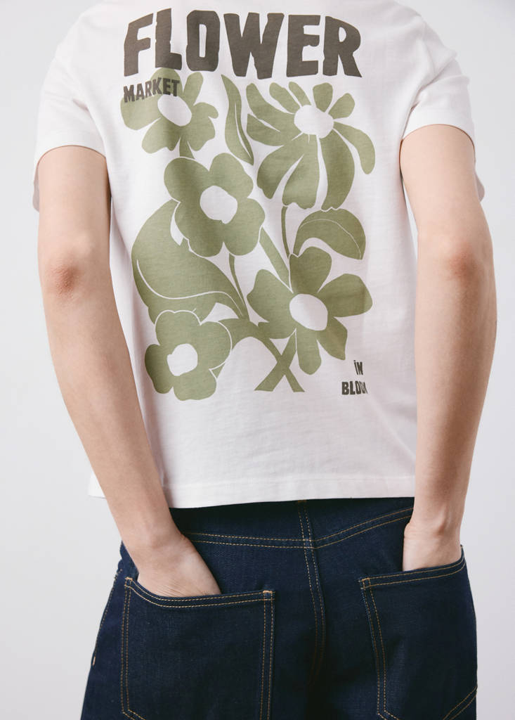 Printed cotton-blend t-shirt — Khaki